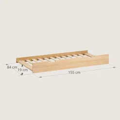 ONDERSCHUIFBED VOOR BEDHUISJE u00abMAISONu00bb (80 X 160 CM ) | NATUREL