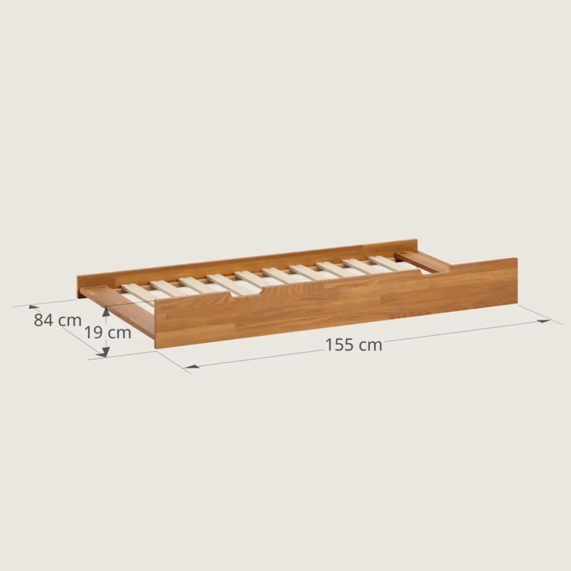ONDERSCHUIFBED VOOR BEDHUISJE u00abMAISONu00bb (80 X 160 CM ) | WALNOOT