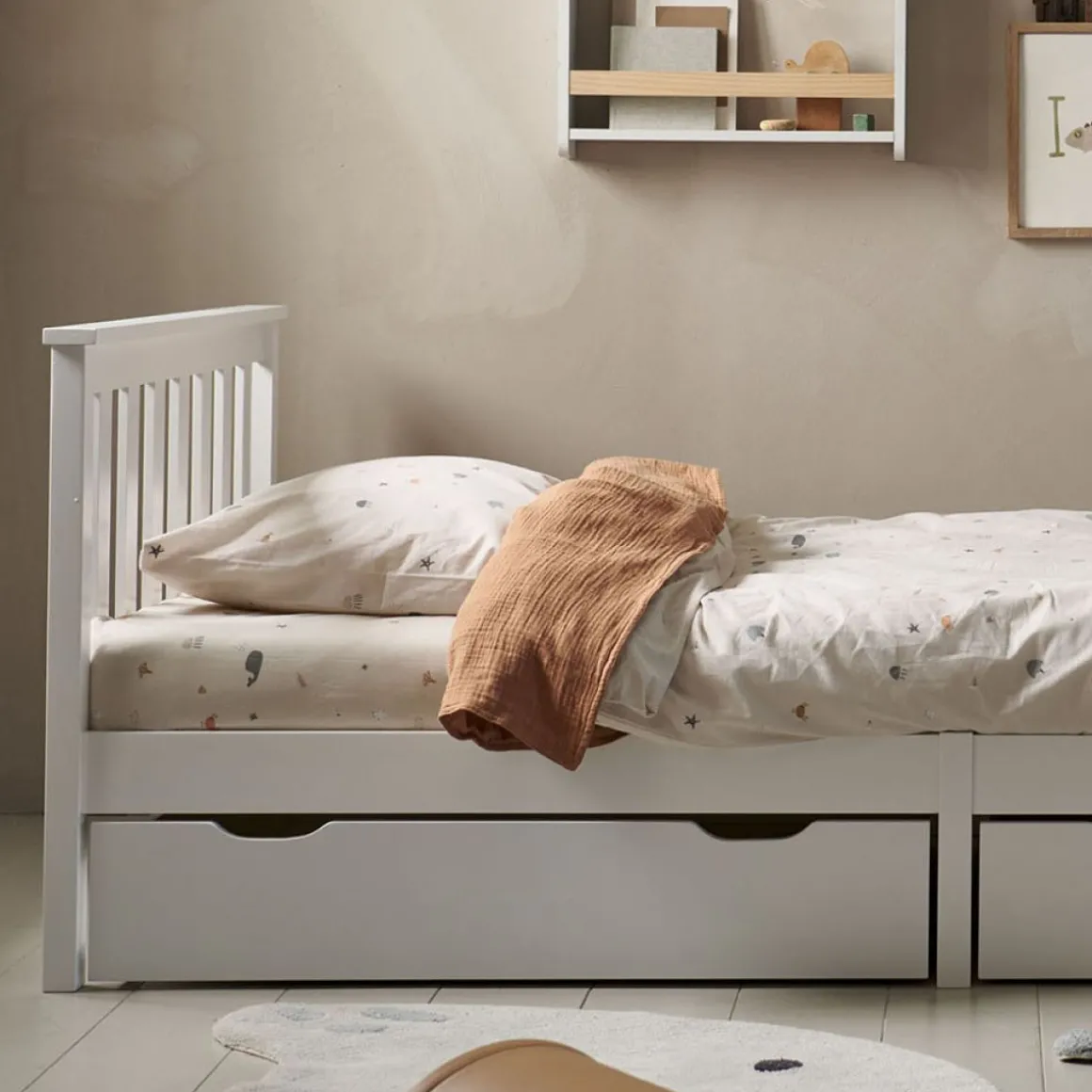 ONDERSCHUIFLADE VOOR KINDERBEDDEN u00abBRUMEu00bb EN u00abMILOu00bb | WIT