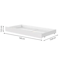 Onderschuiflade voor Meegroei- en Peuterbed 140x70 wit