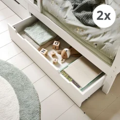 ONDERSCHUIFLADES VOOR BEDHUISJE u00abMAISONu00bb (200 X 90 CM) | WIT