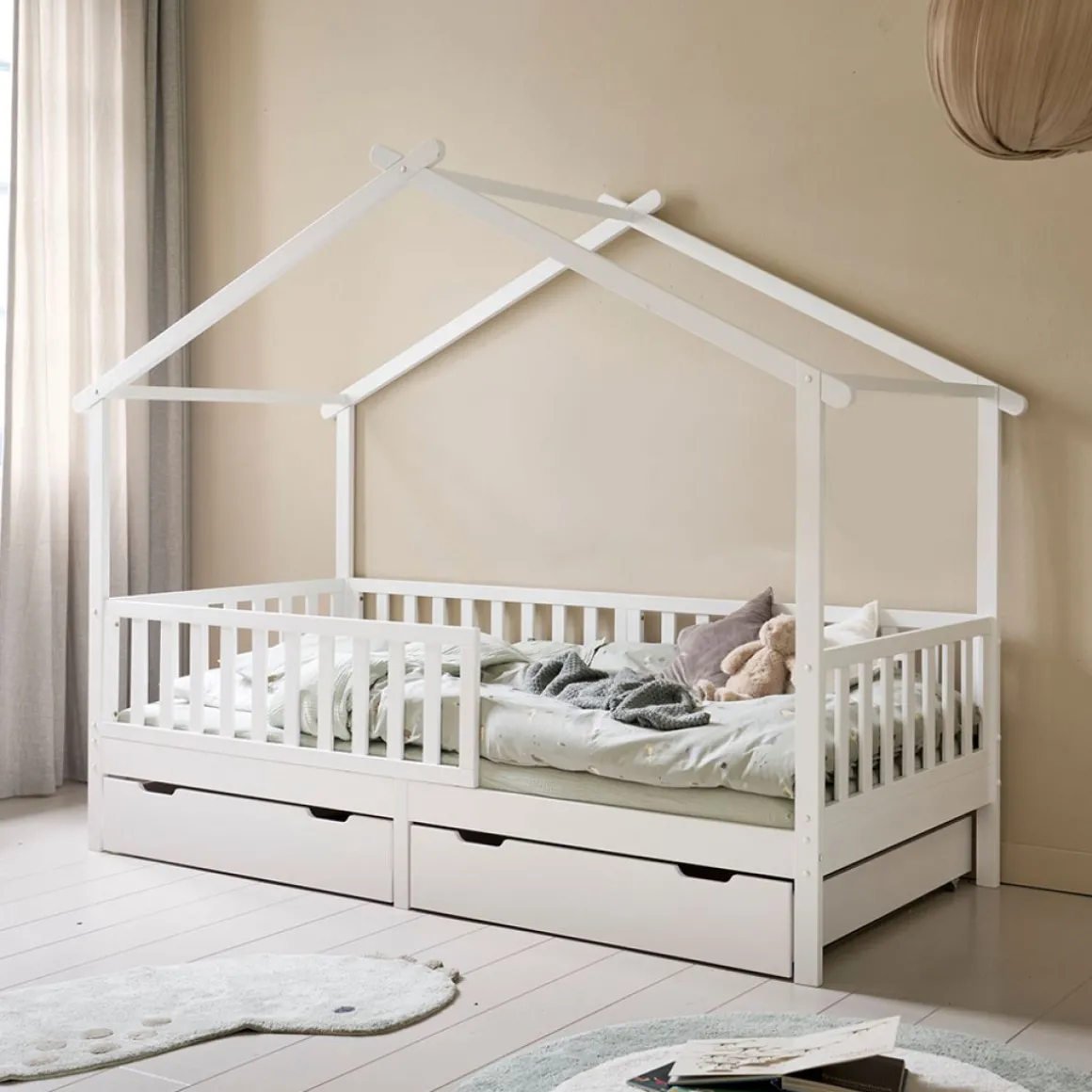 ONDERSCHUIFLADES VOOR BEDHUISJE u00abMAISONu00bb (200 X 90 CM) | WIT