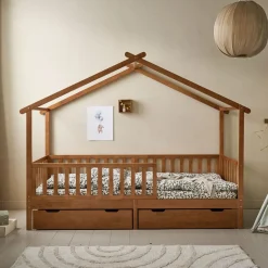ONDERSCHUIFLADES VOOR BEDHUISJE u00abMAISONu00bb (200 X 90 CM) | WALNOOT