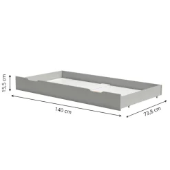 Opberglade voor peuterbed en meegroeibed 140x70 | Grijs