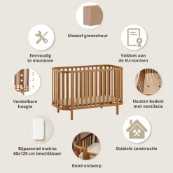 OVAAL LEDIKANT u00abCOCOONu00bb | 60X120 CM | WALNOOT