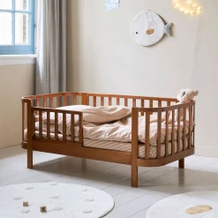 OVAAL PEUTERBED u00abCOCOONu00bb | 70 X 140 CM | WALNOOT