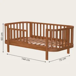 OVAAL PEUTERBED u00abCOCOONu00bb | 70 X 140 CM | WALNOOT