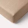PEUTER HOESLAKEN 70 X 140 CM u00abSTRIPEDu00bb | BEIGE EN CARAMEL