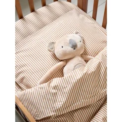 PEUTER HOESLAKEN 70 X 140 CM u00abSTRIPEDu00bb | BEIGE EN CARAMEL