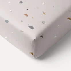 PEUTERBED HOESLAKEN 70x140 CM u00abSEA LIFEu00bb | BEIGE-ZAND