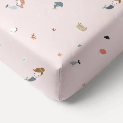 PEUTERBED HOESLAKEN 70x140 CM u00abMERMAIDSu00bb | LICHT OUDROZE