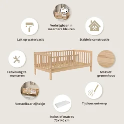 PEUTERBED u00abPLUMEu00bb | 70 X 140 CM | NATUREL