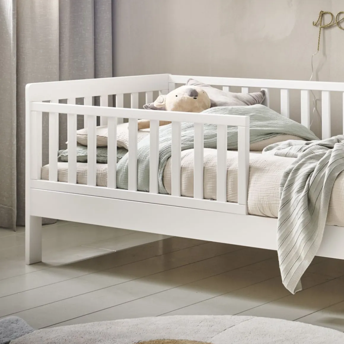 Peuterbed u00abPlumeu00bb 140x70 Wit