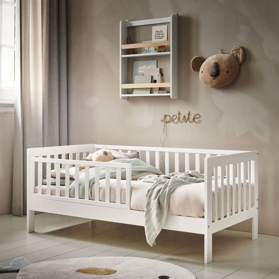 Peuterbed u00abPlumeu00bb 140x70 Wit