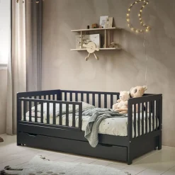 Peuterbed u00abPlumeu00bb 140x70 Zwart