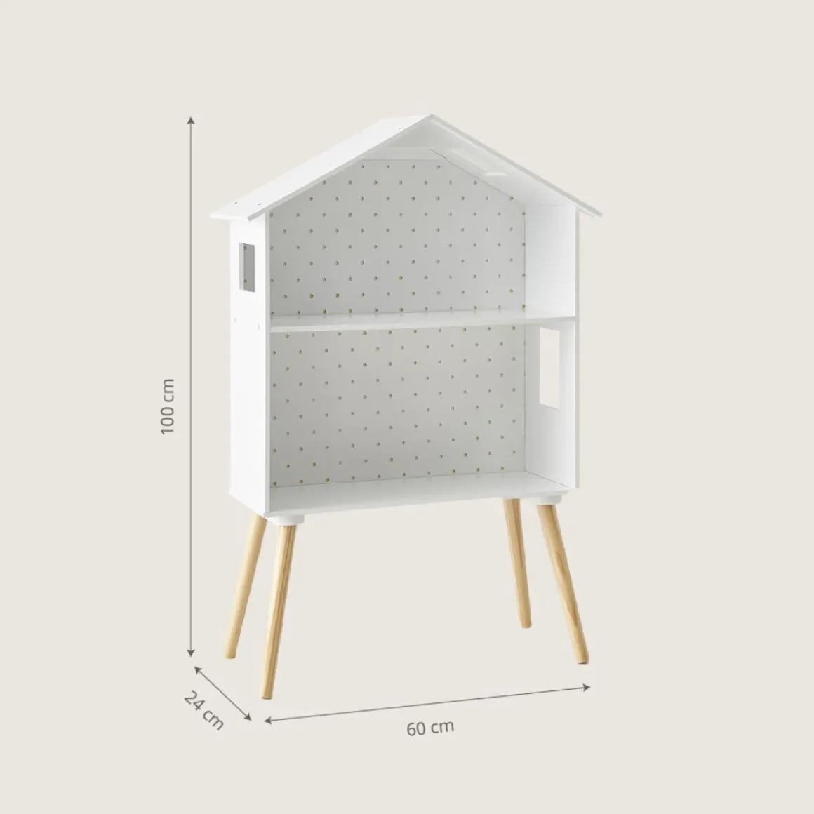 Poppenhuis / wandrek uit hout voor kinderkamer (excl. accessoires)