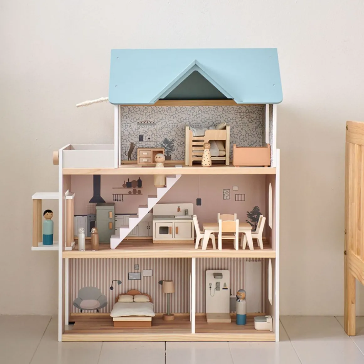 POPPENHUIS MEUBELS VAN HOUT 14-DELIGE SET | u00abCAMPAGNEu00bb