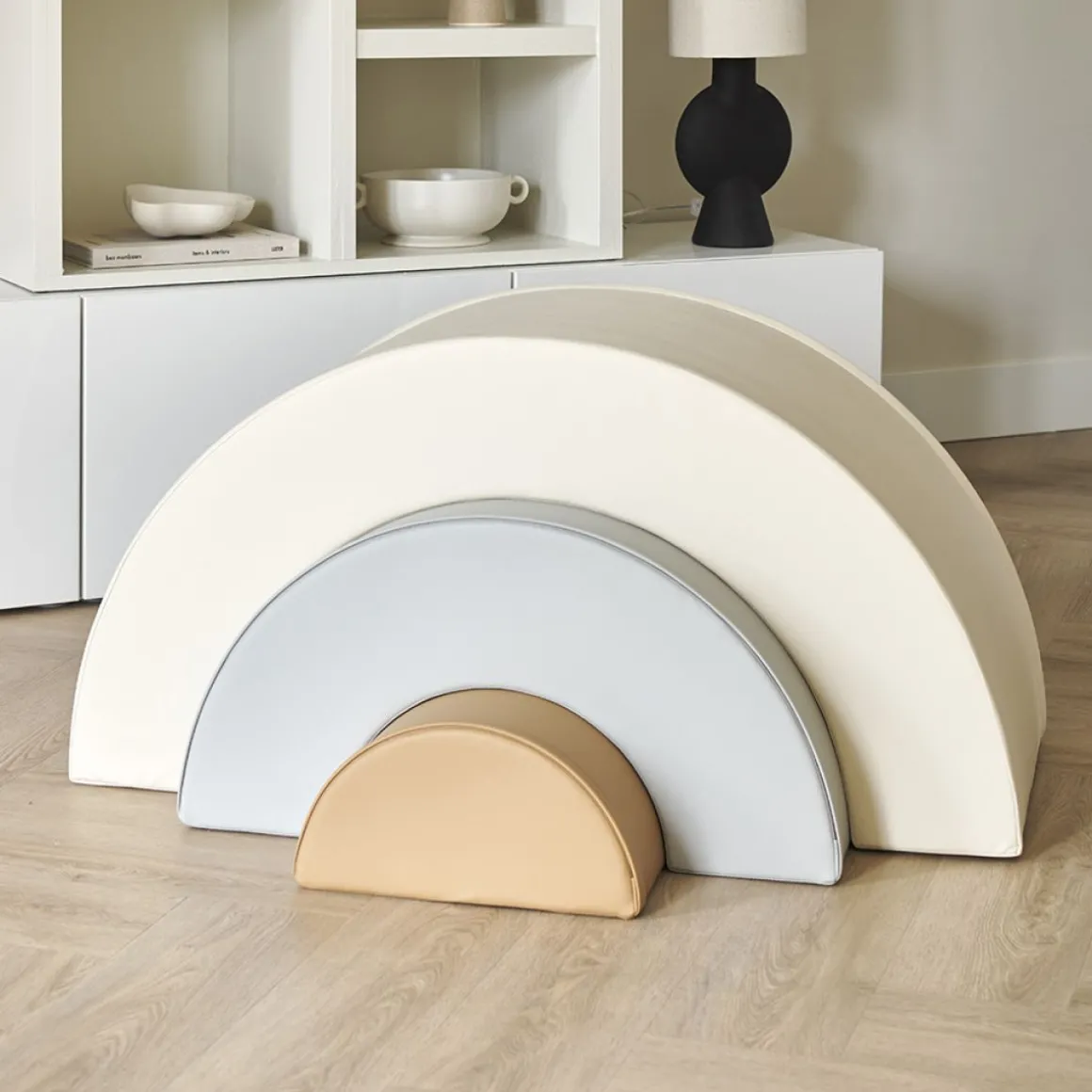 REGENBOOG FOAM BLOKKEN u00abARC EN CIELu00bb | 3-DELIG | PASTEL