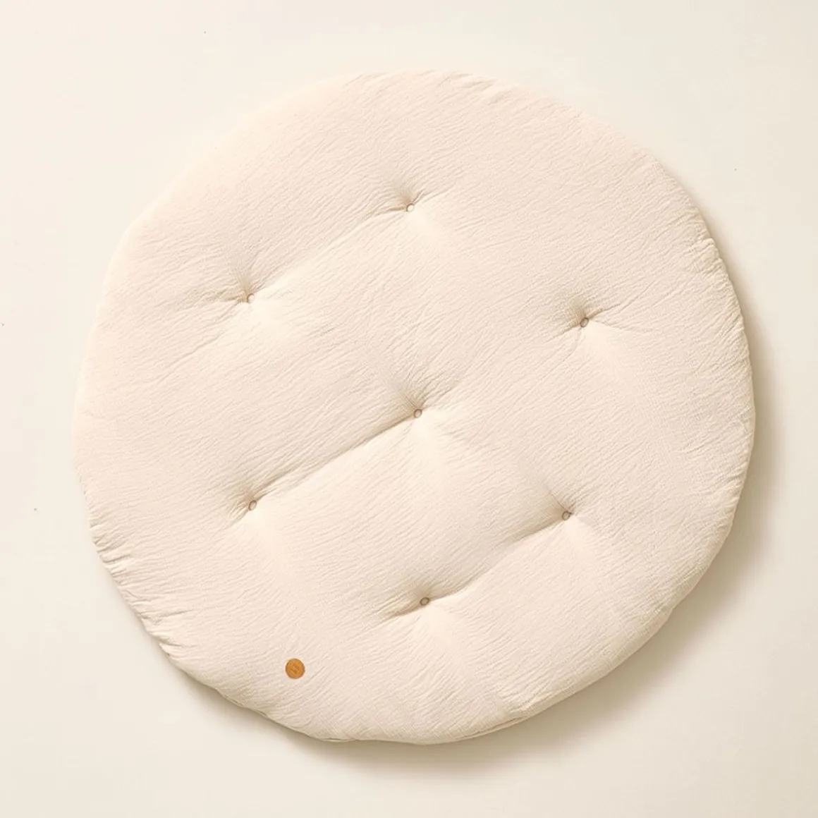 ROND SPEELKLEED u00d8100 CM | MOUSSELINE KATOEN | BEIGE