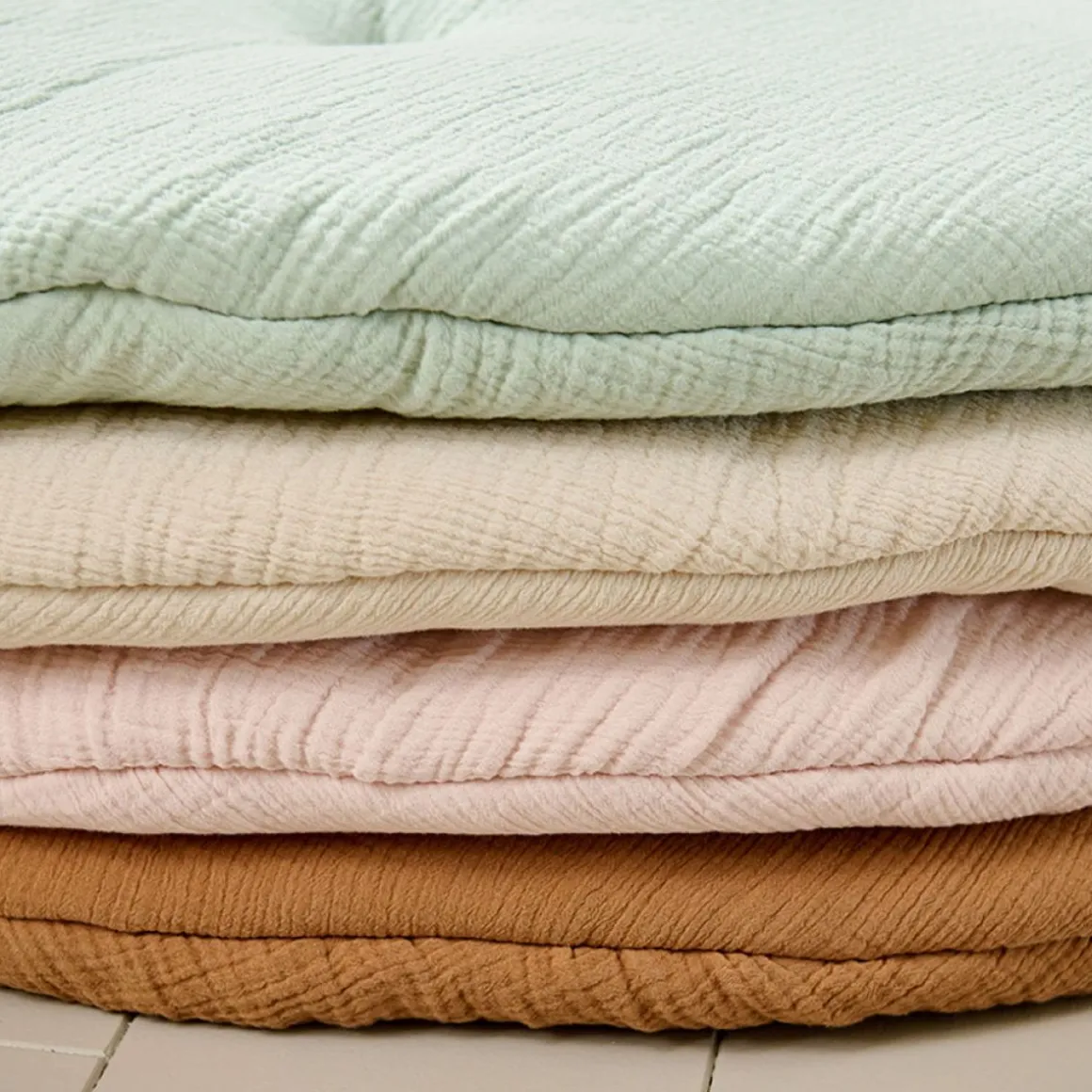 ROND SPEELKLEED u00d8100 CM | MOUSSELINE KATOEN | ROZE