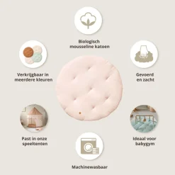 ROND SPEELKLEED u00d8100 CM | MOUSSELINE KATOEN | ROZE