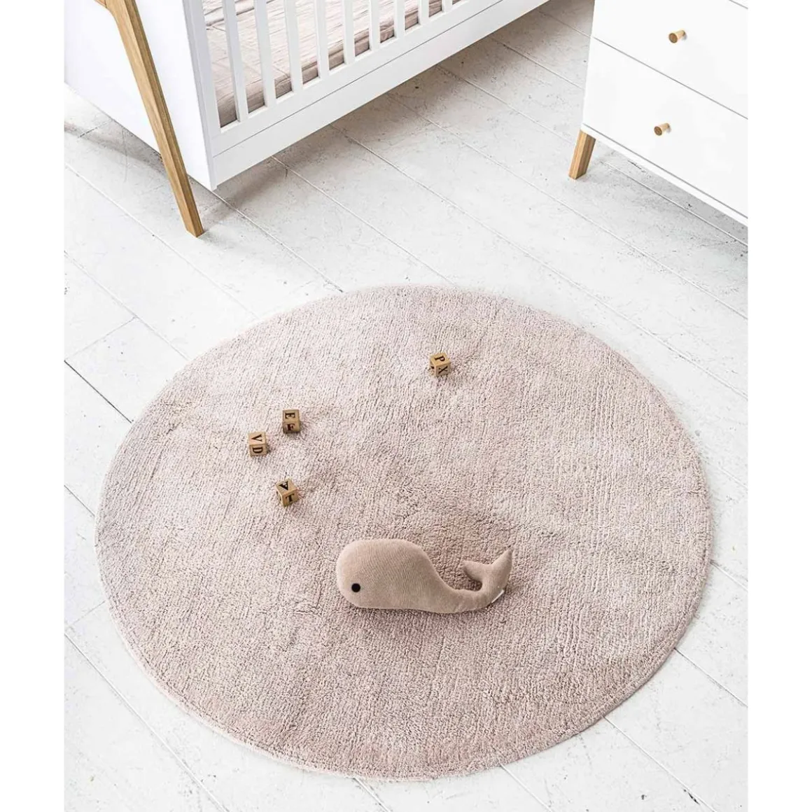 Rond vloerkleed kinderkamer, wasbaar u00abCERCLEu00bb u00d8120 cm | Roze