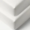 Set van 2 Jersey hoeslakens 40/45x90 cm | Wit