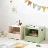 SET VAN 2 STAPELBARE SPEELGOEDKISTEN u00abARC-EN-CIELu00bb | GROEN EN BEIGE