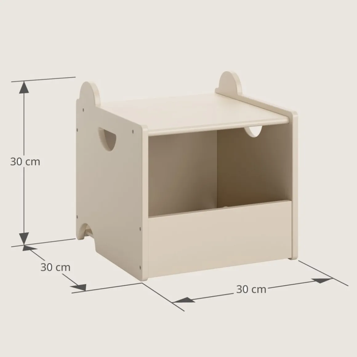 SET VAN 2 STAPELBARE SPEELGOEDKISTEN u00abARC-EN-CIELu00bb | GROEN EN BEIGE