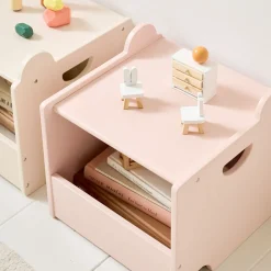 SET VAN 2 STAPELBARE SPEELGOEDKISTEN u00abARC-EN-CIELu00bb | ROZE EN LICHT BEIGE