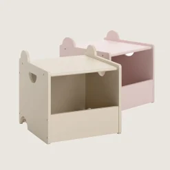 SET VAN 2 STAPELBARE SPEELGOEDKISTEN u00abARC-EN-CIELu00bb | ROZE EN LICHT BEIGE