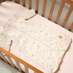 SLAAPZAK MET AFRITSBARE MOUWEN u00abPANSYu00bb | BEIGE-ROZE | 110 CM | 18-36 MAANDEN