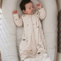 SLAAPZAK MET AFRITSBARE MOUWEN u00abPANSYu00bb | BEIGE-ROZE | 110 CM | 18-36 MAANDEN
