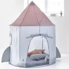 Speeltent Space | grijsblauw en roest oranje | 135 cm hoog