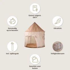 SPEELTENT u00abMIELu00bb | 1,35 M HOOG | BEIGE & BRUIN