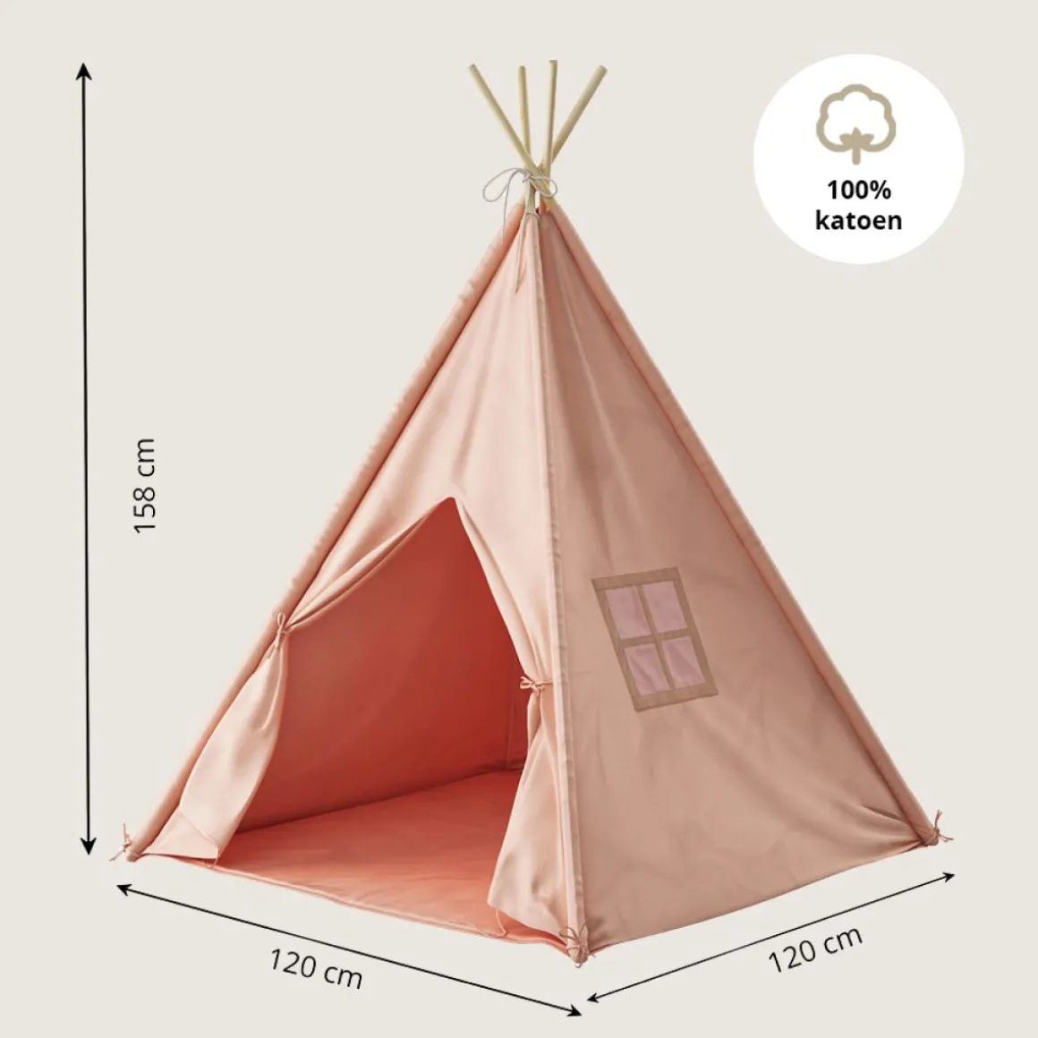 TIPI SPEELTENT u00abu00c9Tu00c9u00bb | 158 CM HOOG | ROZE
