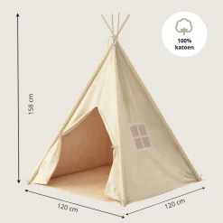 TIPI SPEELTENT u00abu00c9Tu00c9u00bb | 158 CM HOOG | OFF-WHITE