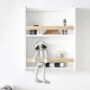 Wandrek babykamer / kinderkamer wit met naturel hout u00abBrise/Ceriseu00bb