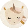 Wasbaar kindervloerkleed dierenkop u00d8100 cm | Unicorn Lara