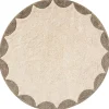Wasbaar kindervloerkleed met anti slip laag u00abCERCLEu00bb u00d8120 cm | Off white-taupe