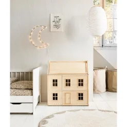 Wasbaar kindervloerkleed met anti slip laag u00abCERCLEu00bb u00d8120 cm | Off white-taupe