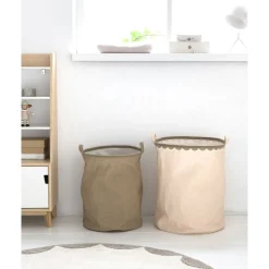 Wasbaar kindervloerkleed met anti slip laag u00abCERCLEu00bb u00d8120 cm | Off white-taupe