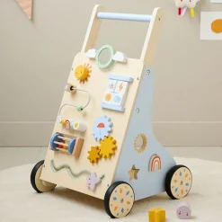 LOOPWAGEN BABY - HOUTEN LOOPWAGEN u00abMu00c9Tu00c9Ou00bb | MEERKLEURIG
