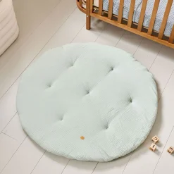 ROND SPEELKLEED u00d8100 CM | MOUSSELINE KATOEN | GROEN