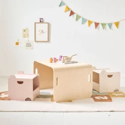 SET VAN 2 STAPELBARE SPEELGOEDKISTEN u00abARC-EN-CIELu00bb | ROZE EN LICHT BEIGE